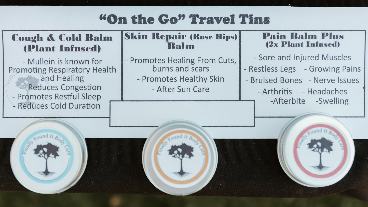 3 Pack Balms (Cough and Cold, Rose Hips (Skin Repair) and Double Infused Pain)